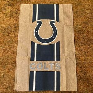 Indianapolis Colts Football Fans 27.5” X 43” Blue Logo Flag 2 Sided Preowned